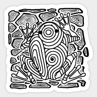 Frog Toad Rock Tribal Tattoo Art Black Sticker